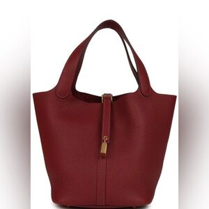 Rouge H Leather Picotin Lock 18 Bucket Bag